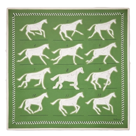 Mulberry Chalk Horse Fern Silk Twill